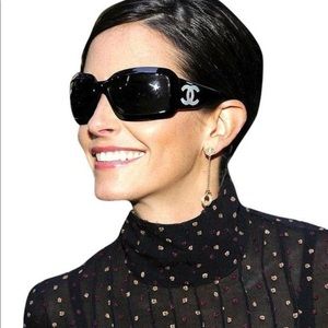 Authentic Chanel Black/Mother-of-Pearl Sunglasses